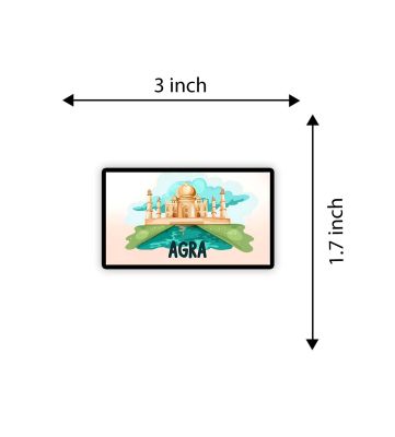 Agra Fridge Magnet Souvenir Gift for Tourist Kitchen Decoration Refrigerator Door Decor Sticker  Magnet for Refrigerator Whiteboard, Kitchen, and Office (Design 1)